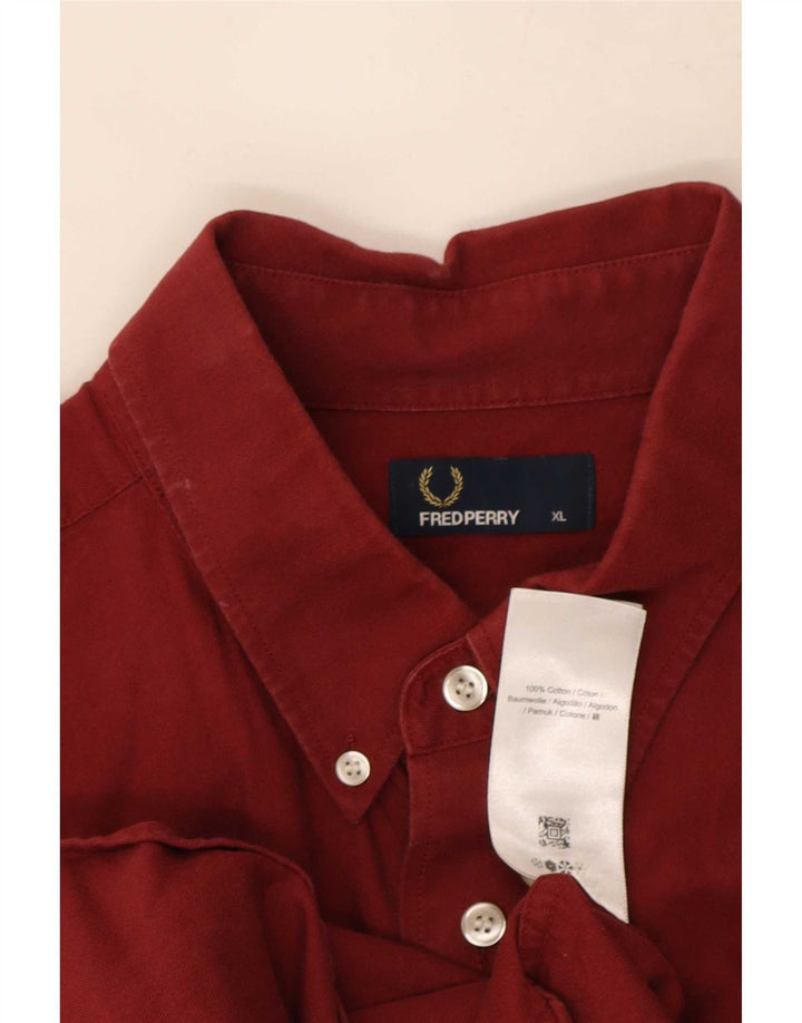 Fred Perry muška košulja kratkih rukava XL kestenjasta pamuk