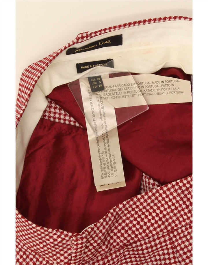 Ženske chino hlače Massimo Dutti EU 38 male W28 L28 crvena houndstooth