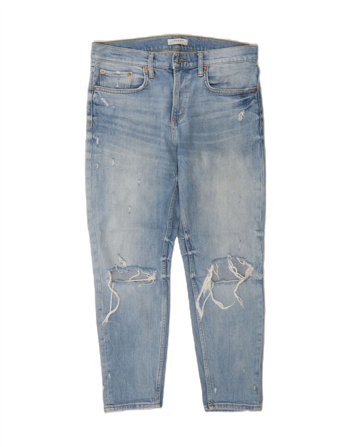 ZARA Womens Crop Distressed Slim Jeans EU 38 Small W32 L27 Blue Vintage Zara and Second-Hand Zara from Messina Hembry 