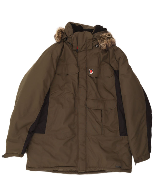 Fjall Raven muška parka jakna s kapuljačom UK 44 2XL kaki poliamid u boji