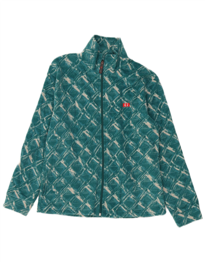 KANADA LOGAN Ženska flis jakna UK 14 Srednje zeleni karirani poliester