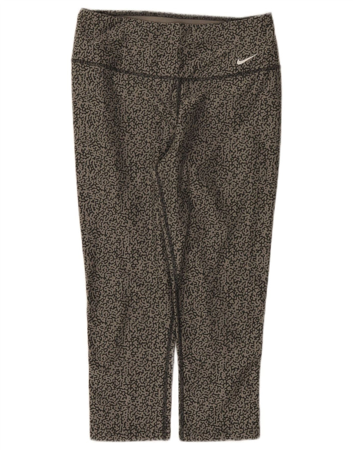 Nike Ženske Dri Fit Capri tajice s apstraktnim uzorkom UK 10 male sive