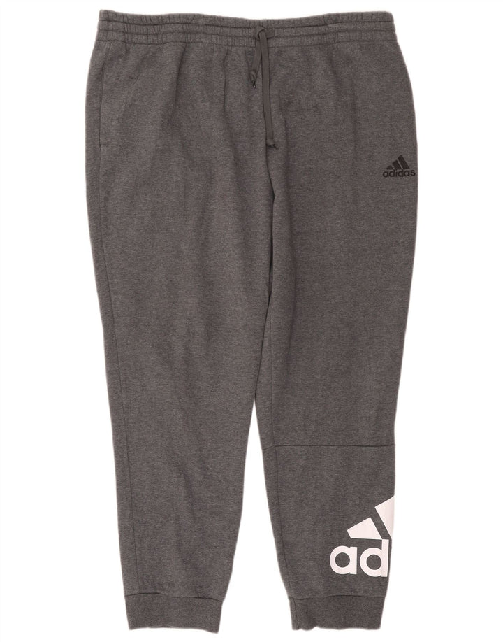Adidas muške trenirke s grafičkim motivima, džogeri 2XL, sivi poliester