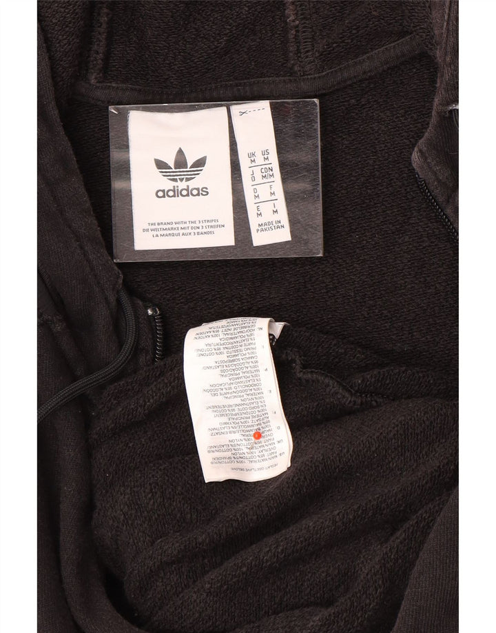 Adidas muški pulover s kapuljačom na patentni zatvarač Srednje crni pamuk
