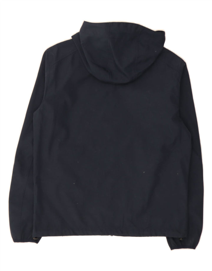 JACK & JONES Mens Hooded Rain Jacket UK 38 Medium Navy Blue Vintage Jack & Jones and Second-Hand Jack & Jones from Messina Hembry 