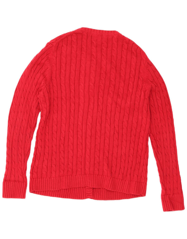 L.L.Bean ženski kardigan pulover UK 18 XL crveni pamuk