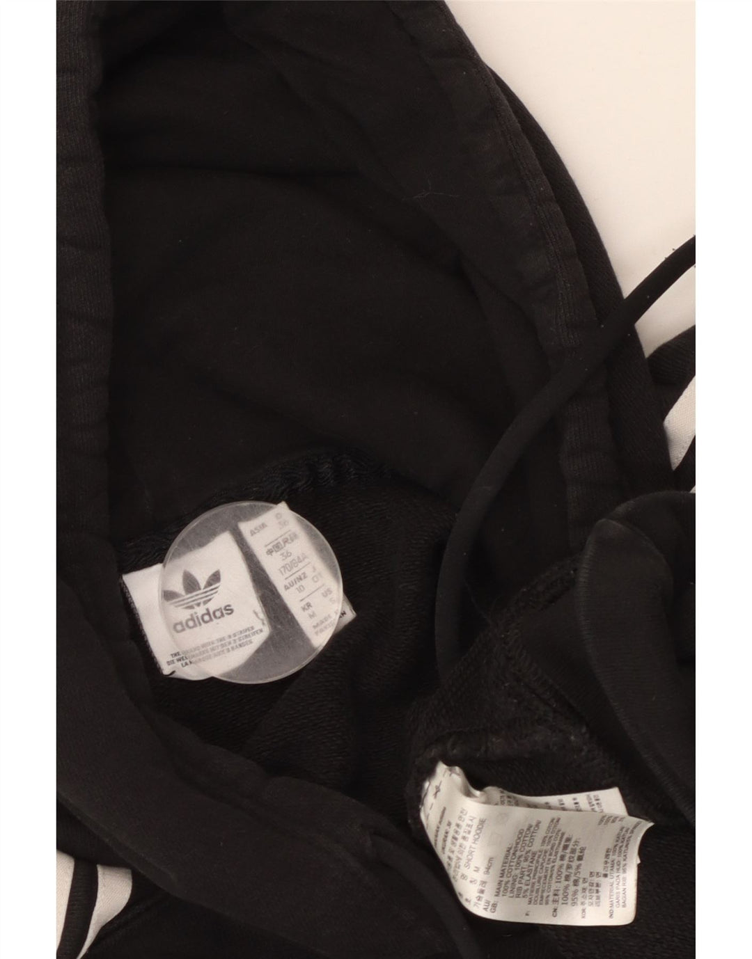 ADIDAS ženski kratki kratki džemper s kapuljačom UK 10, mali crni pamuk