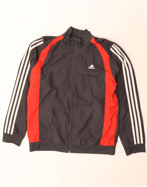 Gornja jakna od trenirke Adidas za dječake 13-14 godina, crna, poliester u boji