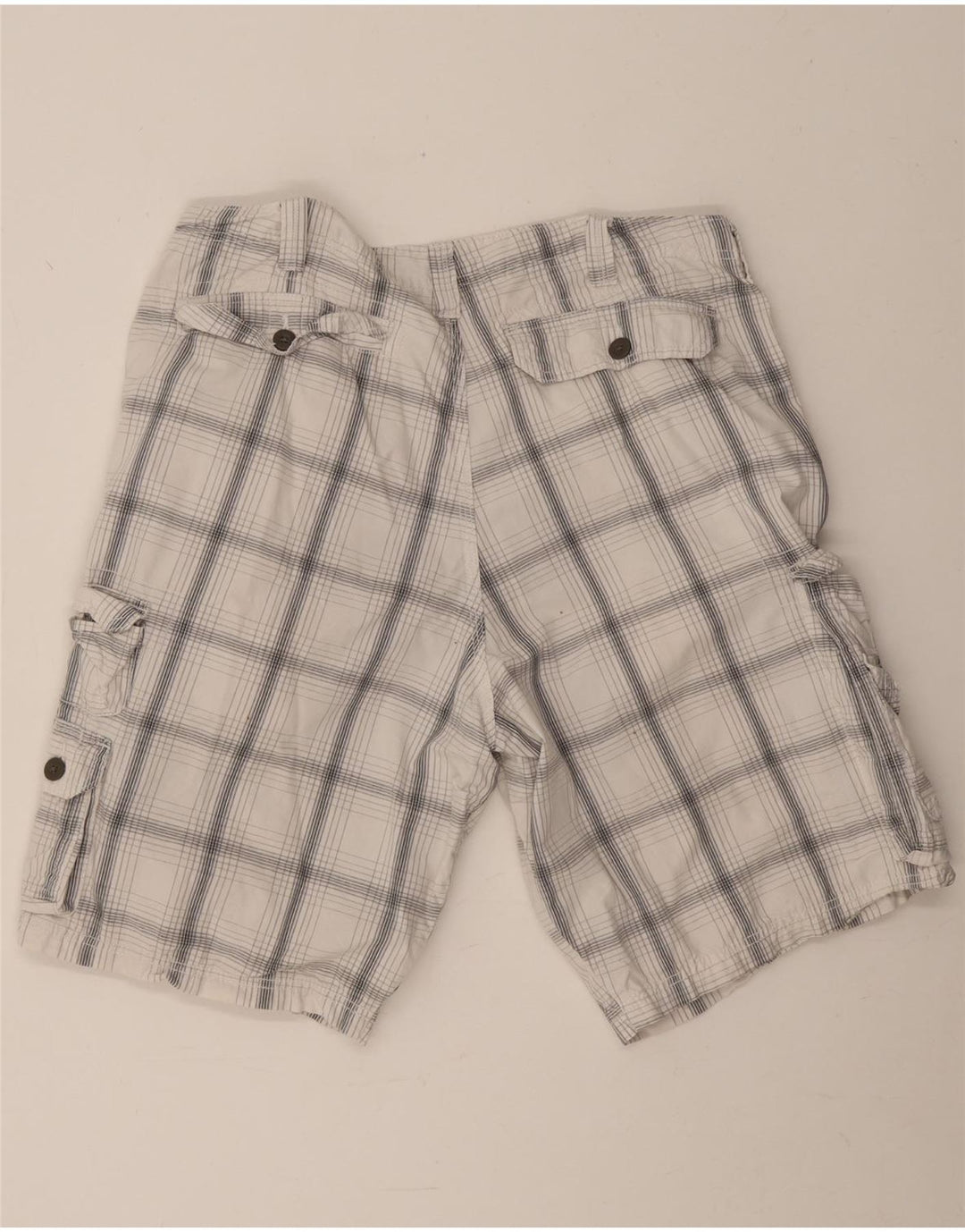 Lee Mens Dungarees Cargo kratke hlače W38 XL bijeli karirani pamuk