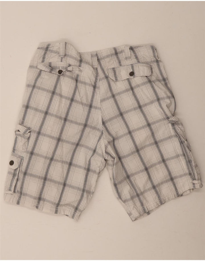 Lee Mens Dungarees Cargo kratke hlače W38 XL bijeli karirani pamuk