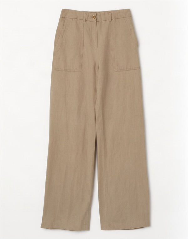 Ženske široke ležerne hlače Massimo Dutti W28 L34 bež riblja kost