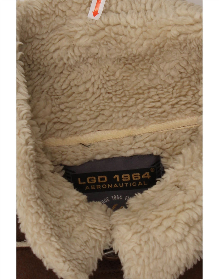 AERONAUTICA MILITARE Muška letačka šerpa jakna UK 36 mala smeđa poliester