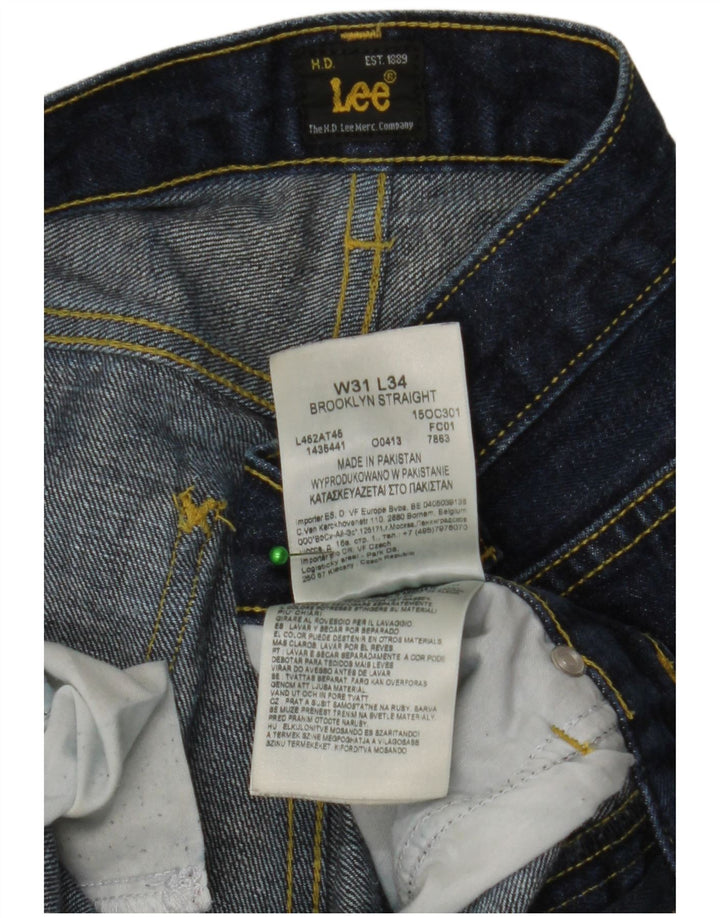 Lee Mens Brooklyn Straight Jeans W31 L34 Plavi pamuk