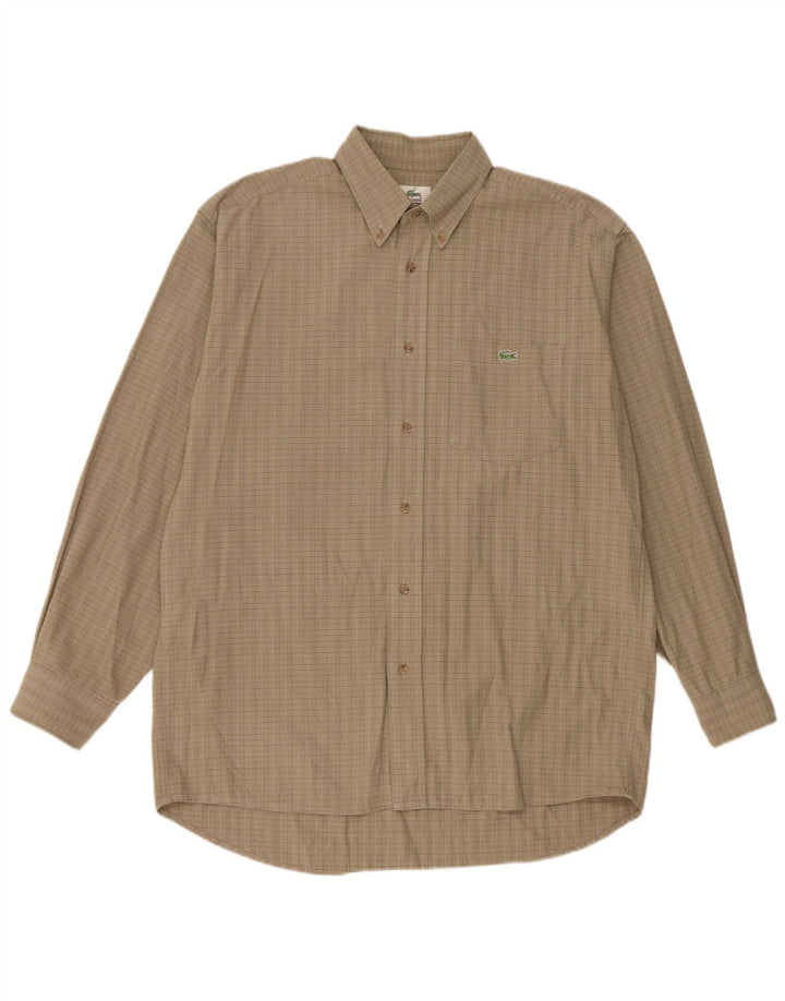 Lacoste muška košulja veličina 40 srednje bež karirani pamuk