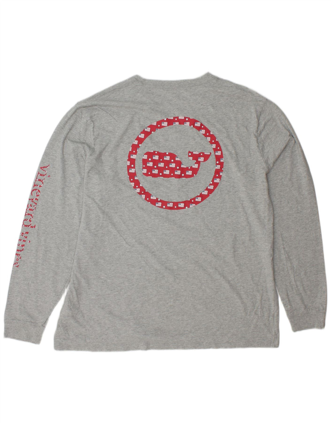 VINEYARD VINES Muška majica dugih rukava s grafikama XL, sivi pamuk