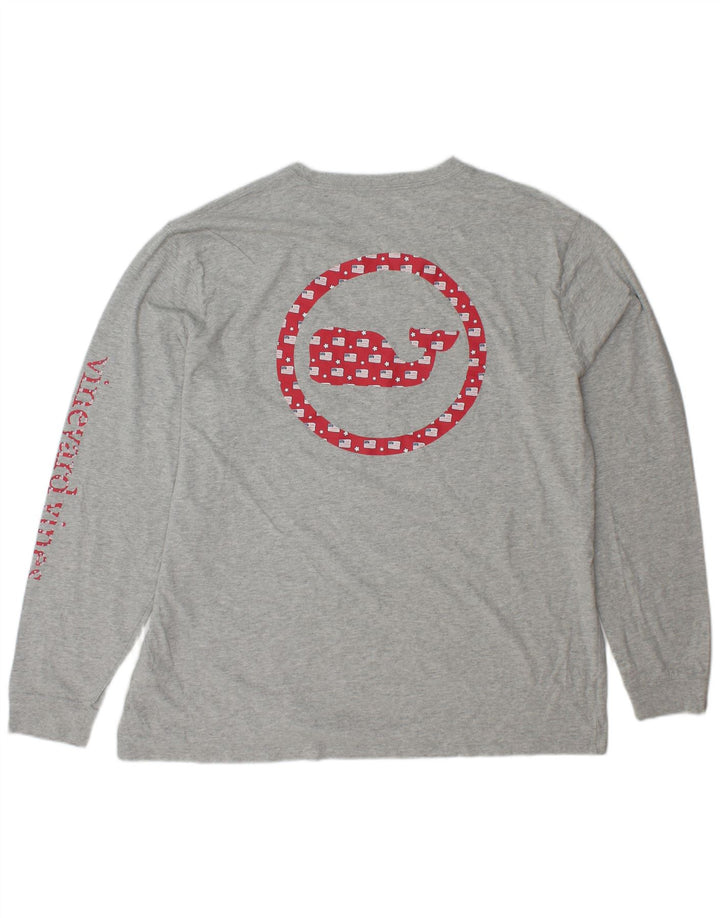 VINEYARD VINES Muška majica dugih rukava s grafikama XL, sivi pamuk