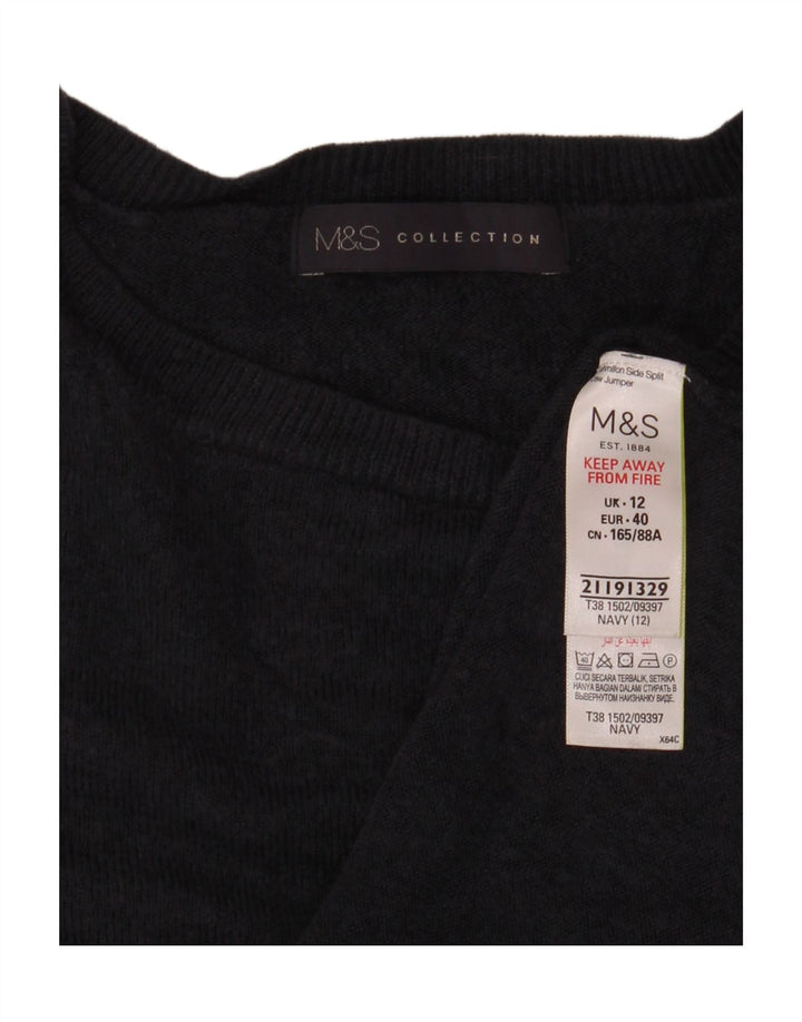 Marks & Spencer ženski džemper s okruglim izrezom UK 12 srednje tamnoplava
