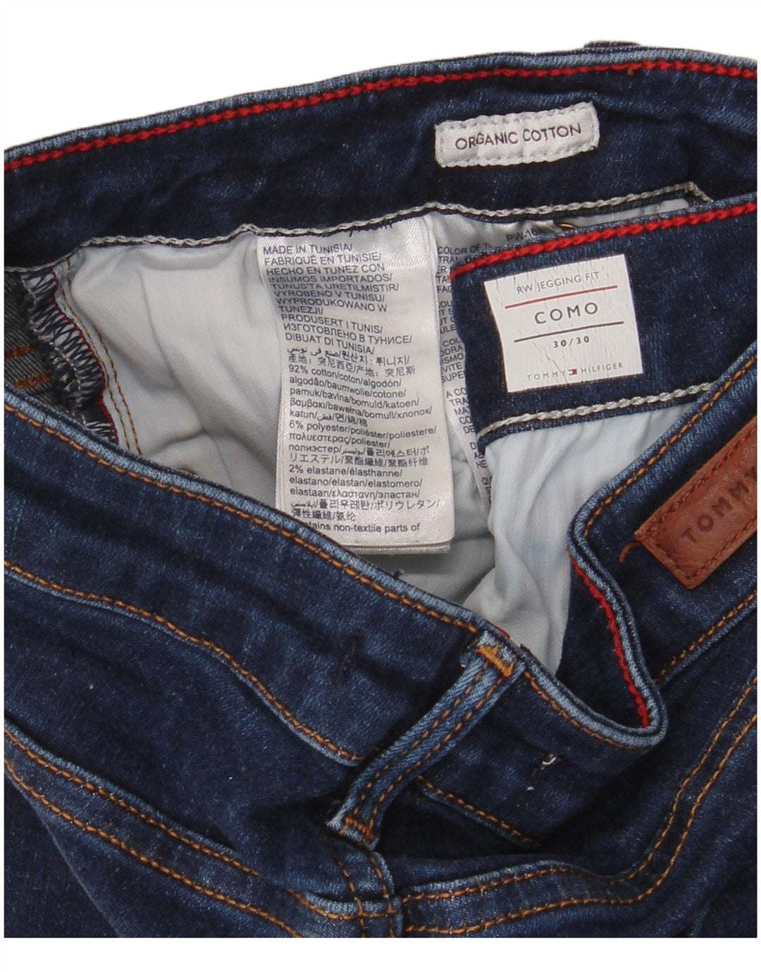 TOMMY HILFIGER Ženske Como Jegging traperice W30 L30 tamnoplavi pamuk