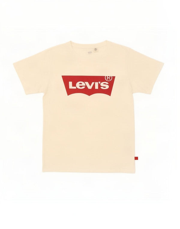 Gornja ženska majica kratkih rukava Levi's s grafičkim motivima UK 14 srednje bijele boje, pamuk
