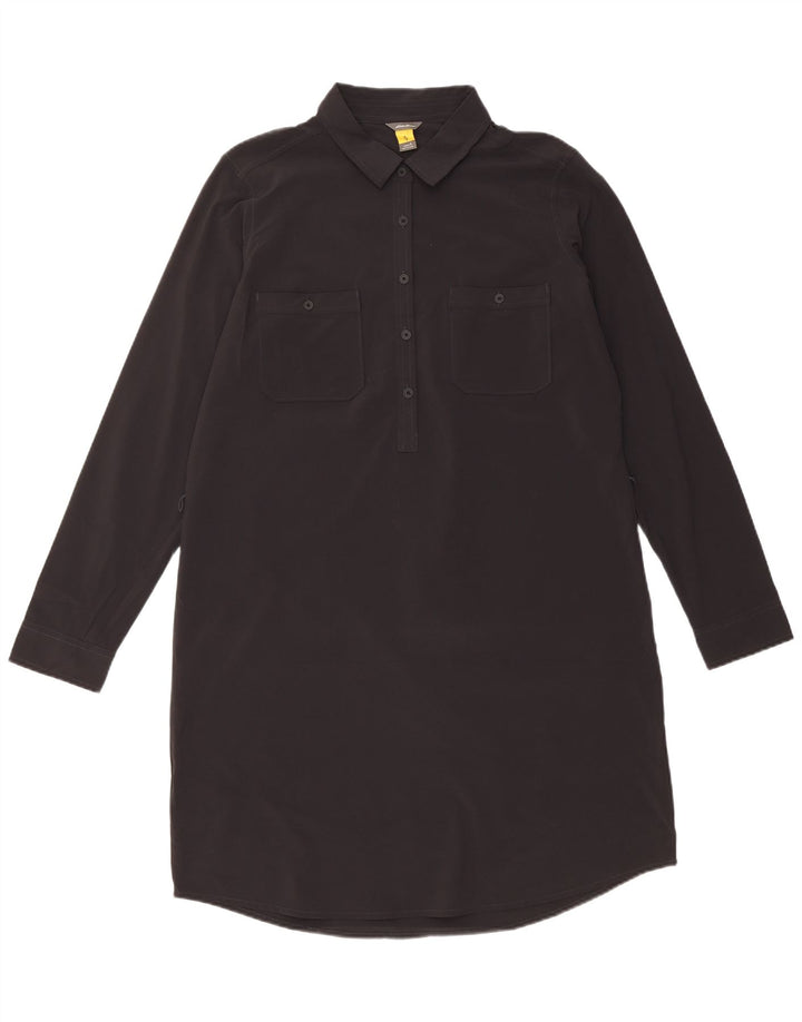 Eddie Bauer ženska duga haljina dugih rukava UK 16 velika crna poliester