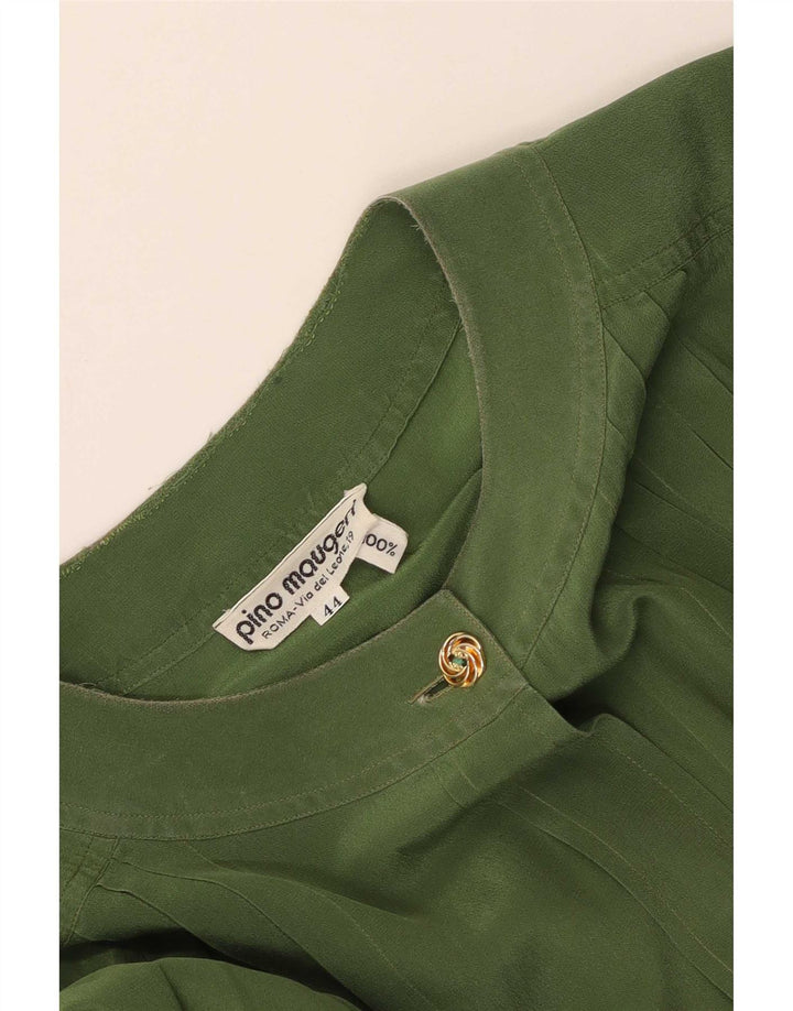 Vintage ženska košulja bluza IT 44 Medium Green Silk