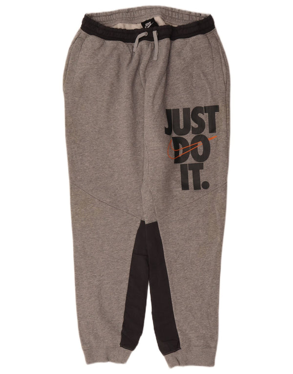 Nike muške trenirke s grafičkim motivima, velike sive pamučne trenirke