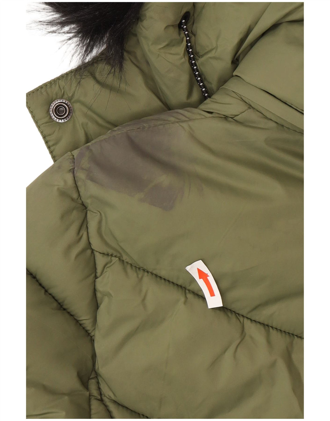 Superdry ženska podstavljena jakna s kapuljačom UK 8 Mali zeleni najlon