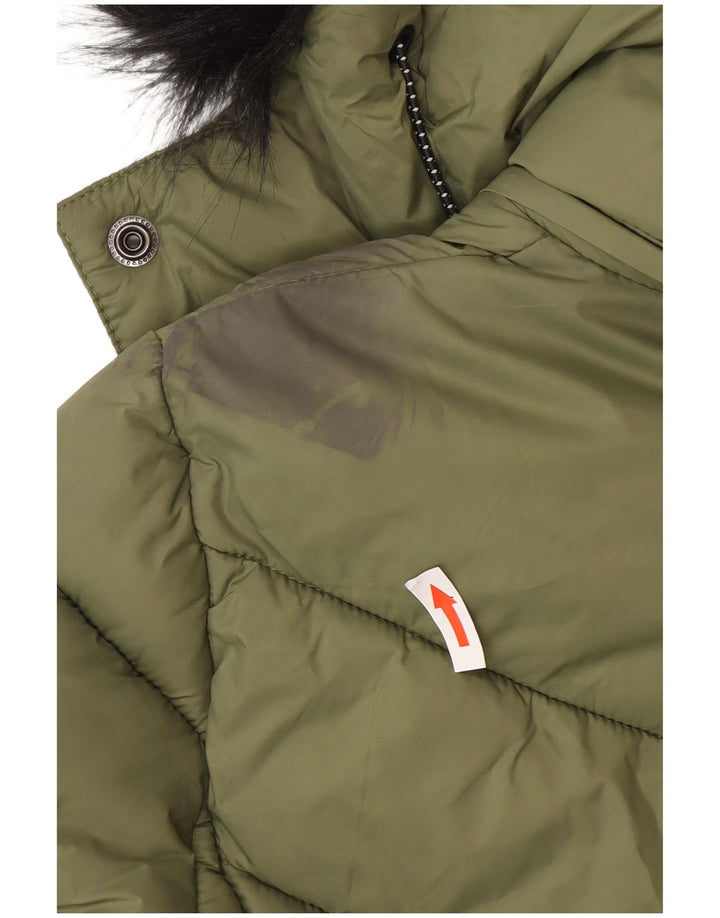 Superdry ženska podstavljena jakna s kapuljačom UK 8 Mali zeleni najlon
