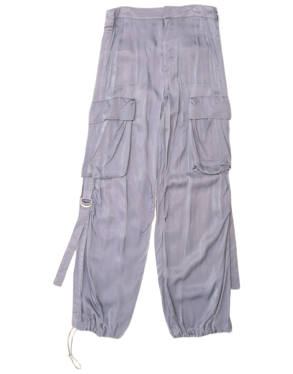 ZARA ženske ravne kargo hlače XS W24 L30 plava viskoza