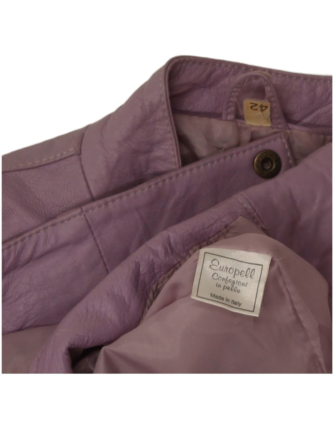 Vintage ženska bomber kožna jakna IT 42 srednje ljubičasta koža