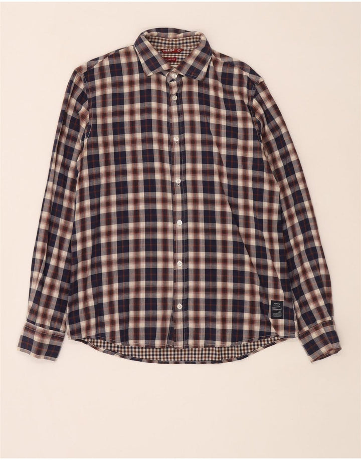 Carrera muška uska košulja velikog tamnoplavog kariranog kroja