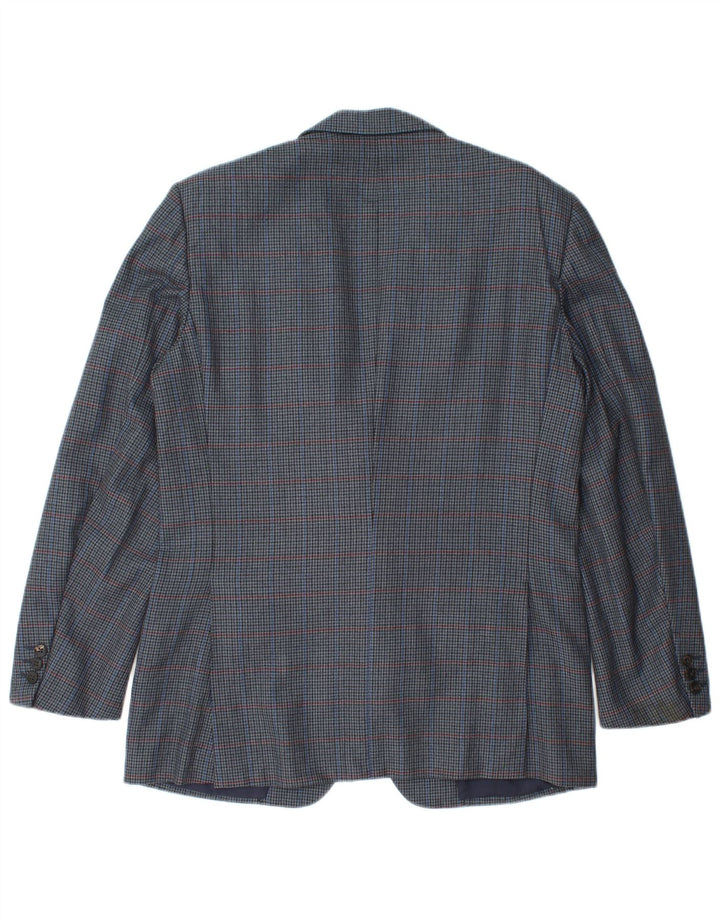 Burberrys muška jakna sako IT 48 Srednje tamnoplava vuna u obliku ptičje zube