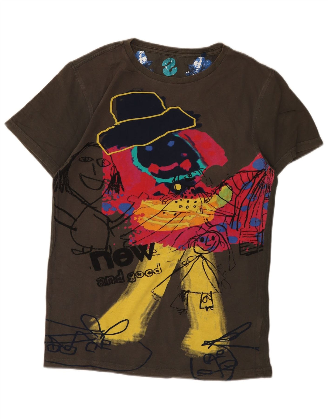 Desigual muška majica kratkih rukava srednje smeđe boje s grafičkim motivima