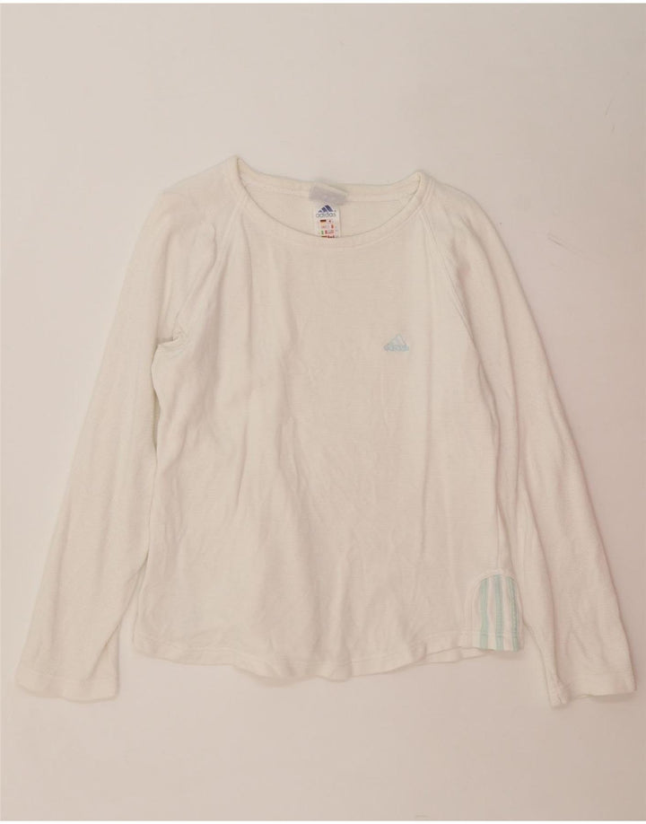 ADIDAS Womens Top Long Sleeve UK 16 Large  White Vintage Adidas and Second-Hand Adidas from Messina Hembry 
