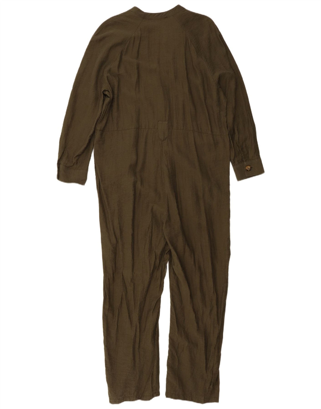 ZARA Womens Jumpsuit UK 18 XL Khaki Lyocell