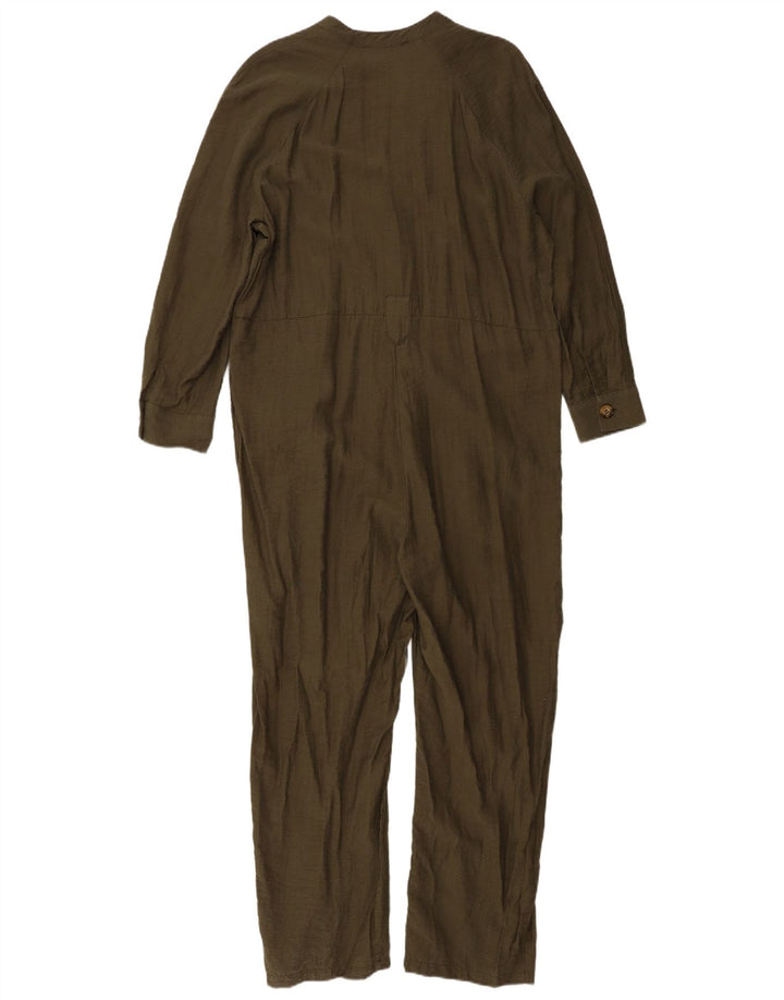 ZARA Womens Jumpsuit UK 18 XL Khaki Lyocell