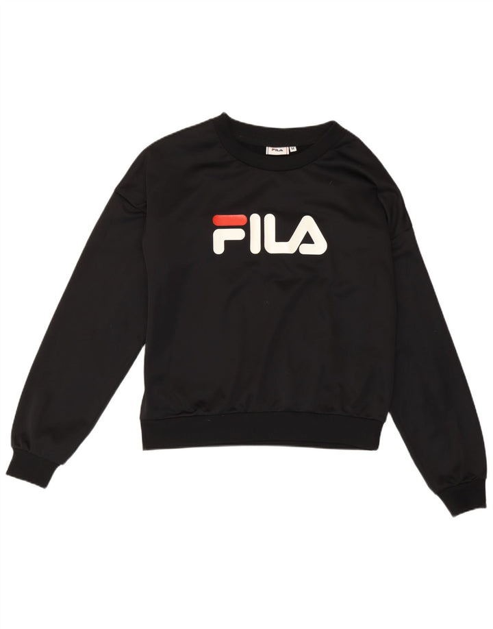 Fila ženski džemper s grafičkim motivima UK 14 srednji crni poliester