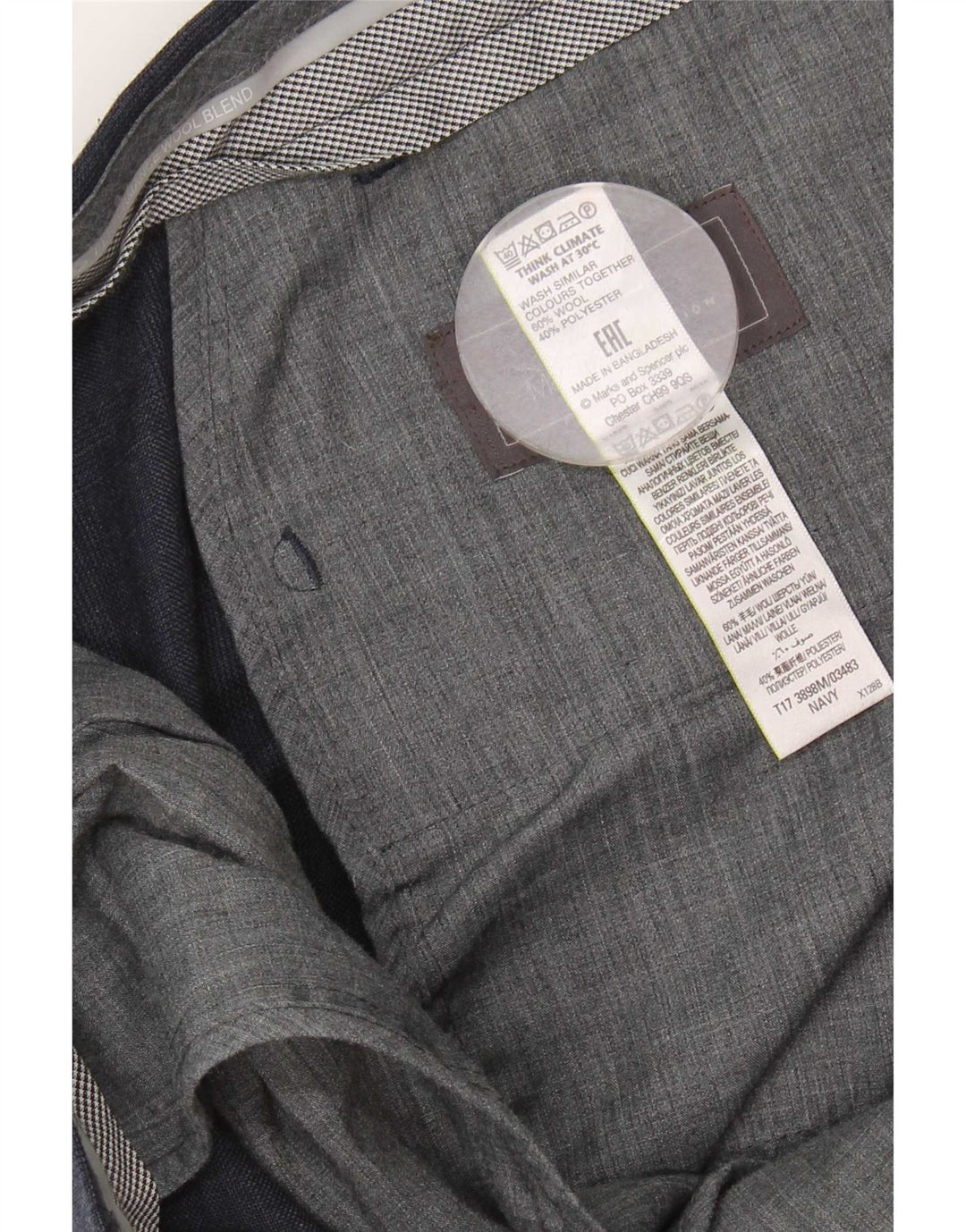 Marks & Spencer muške hlače kroja W42 L31 tamnoplavi karirani