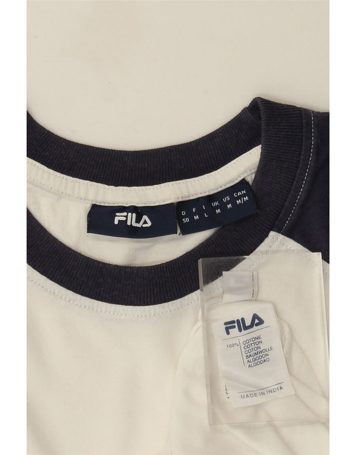 Fila muška majica kratkih rukava s grafičkim motivima srednje bijele boje, pamuk