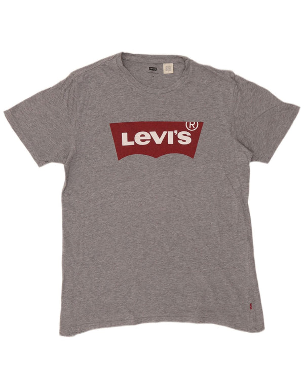 LEVI'S muška grafička majica kratkih rukava srednje sivi flekasti pamuk