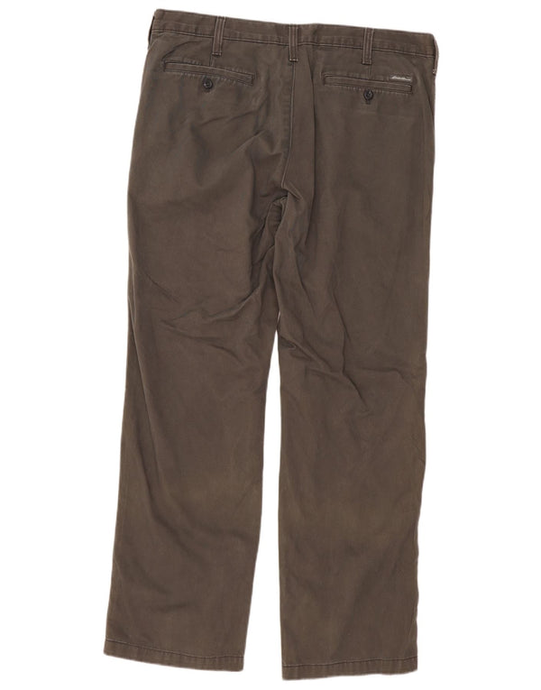 Eddie Bauer Mens Legend Ravne Chino Hlače W36 L32 Siva