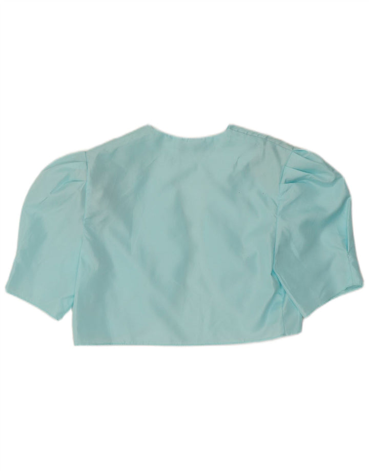 Vintage ženski bolero gornji dio UK 12 Srednje plavi poliester