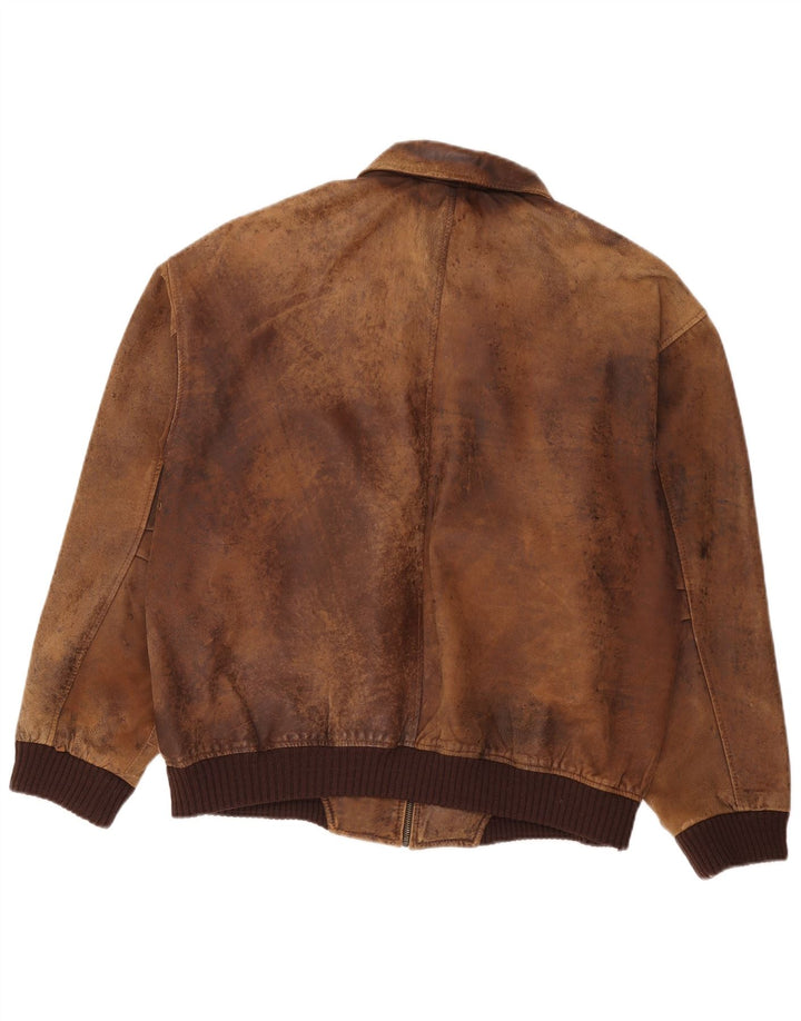 Vintage muška kožna jakna UK 44 2XL smeđa koža