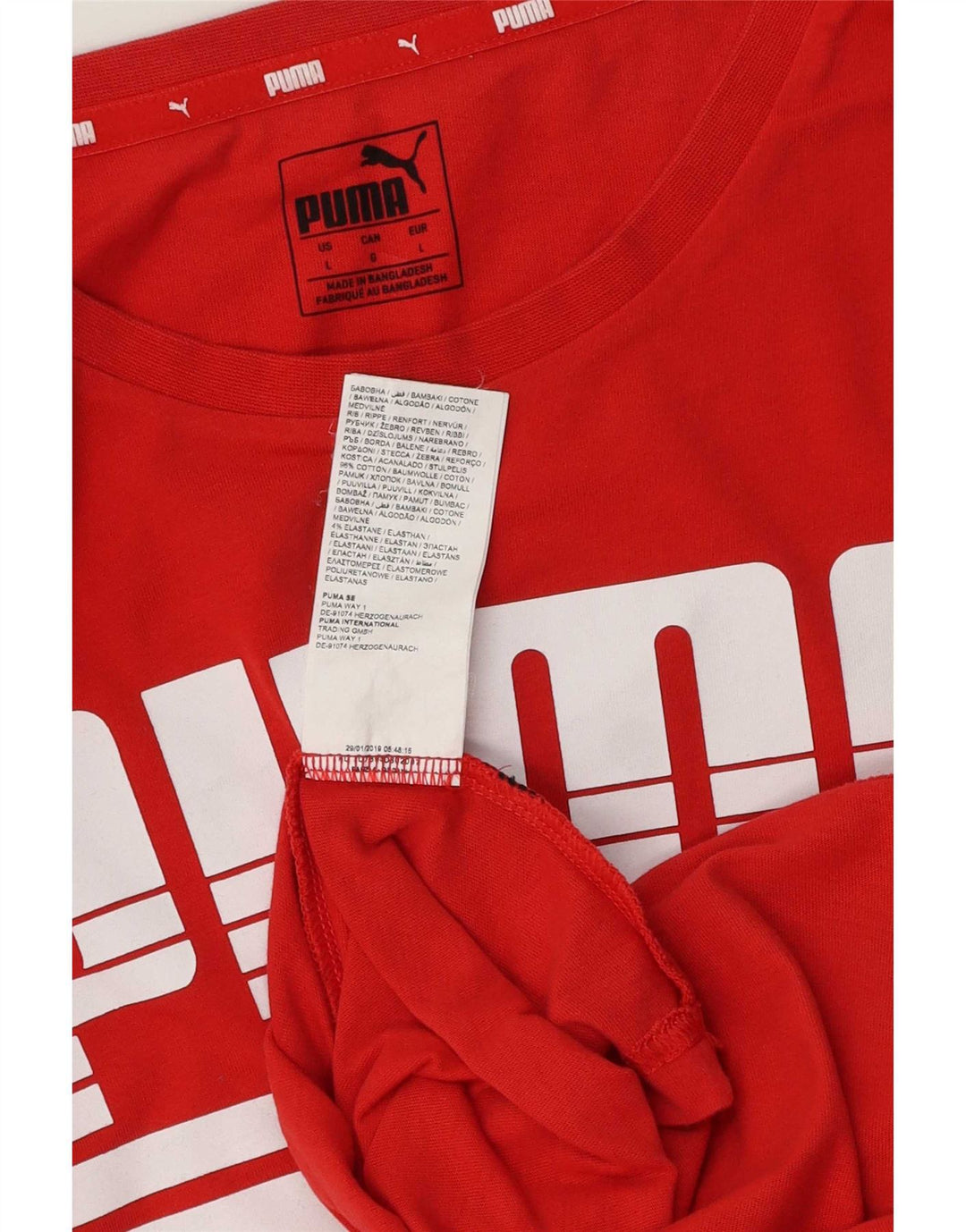 Puma muška majica s grafičkim motivima, veliki crveni pamuk