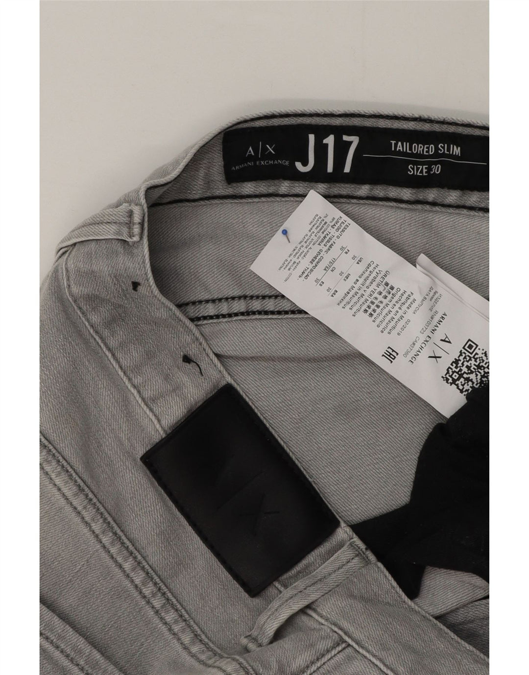 Armani Exchange Muške uske traperice W30 L32 Sivi pamuk