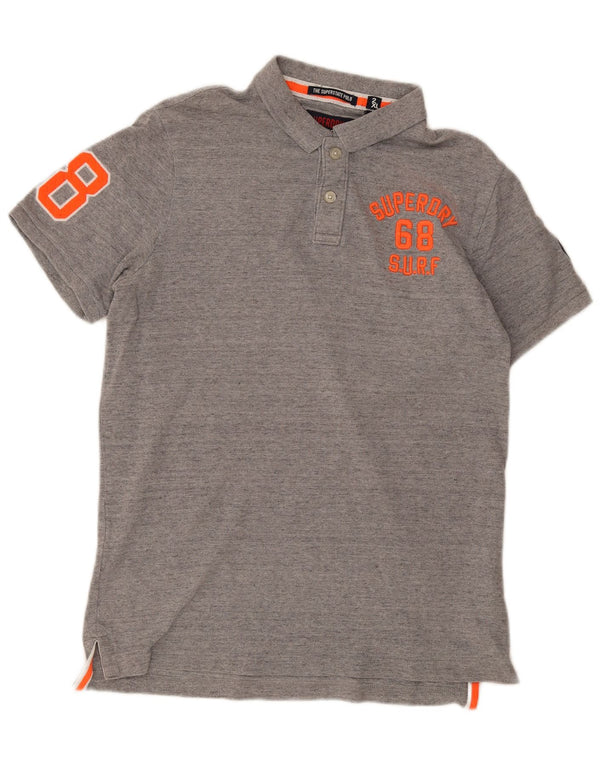 Superdry muška polo majica s grafičkim motivima 2XL sivi pamuk