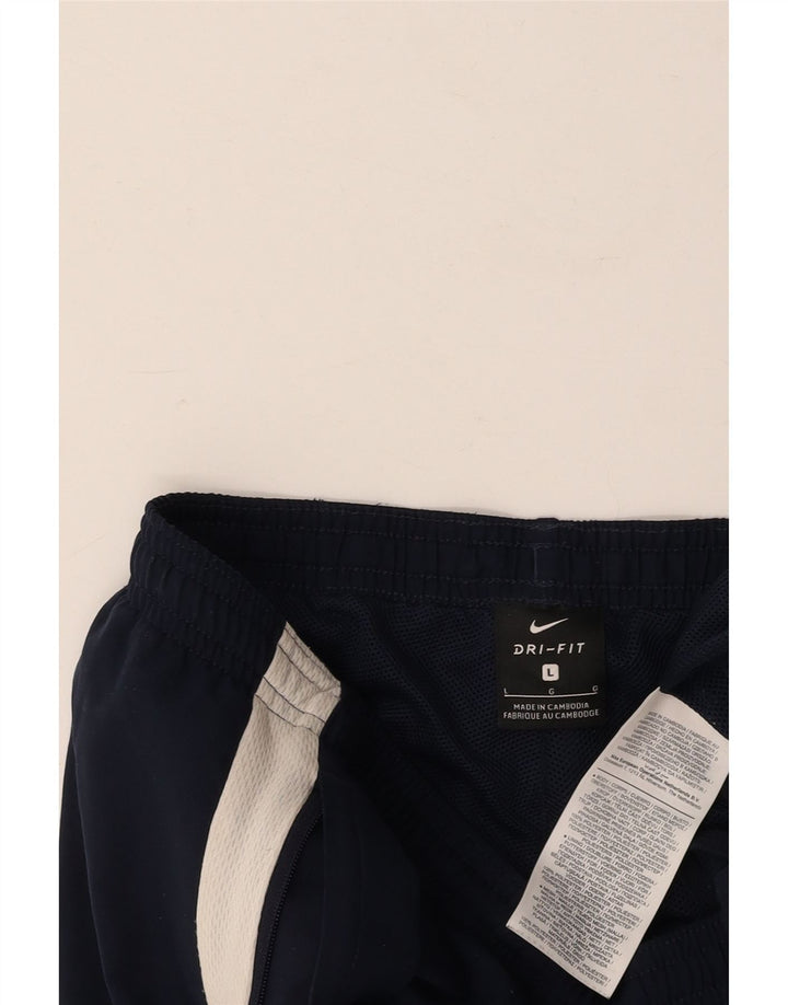 NIKE Muške Dri Fit Trenirke Hlače Joggers Large Navy Blue Colourblock