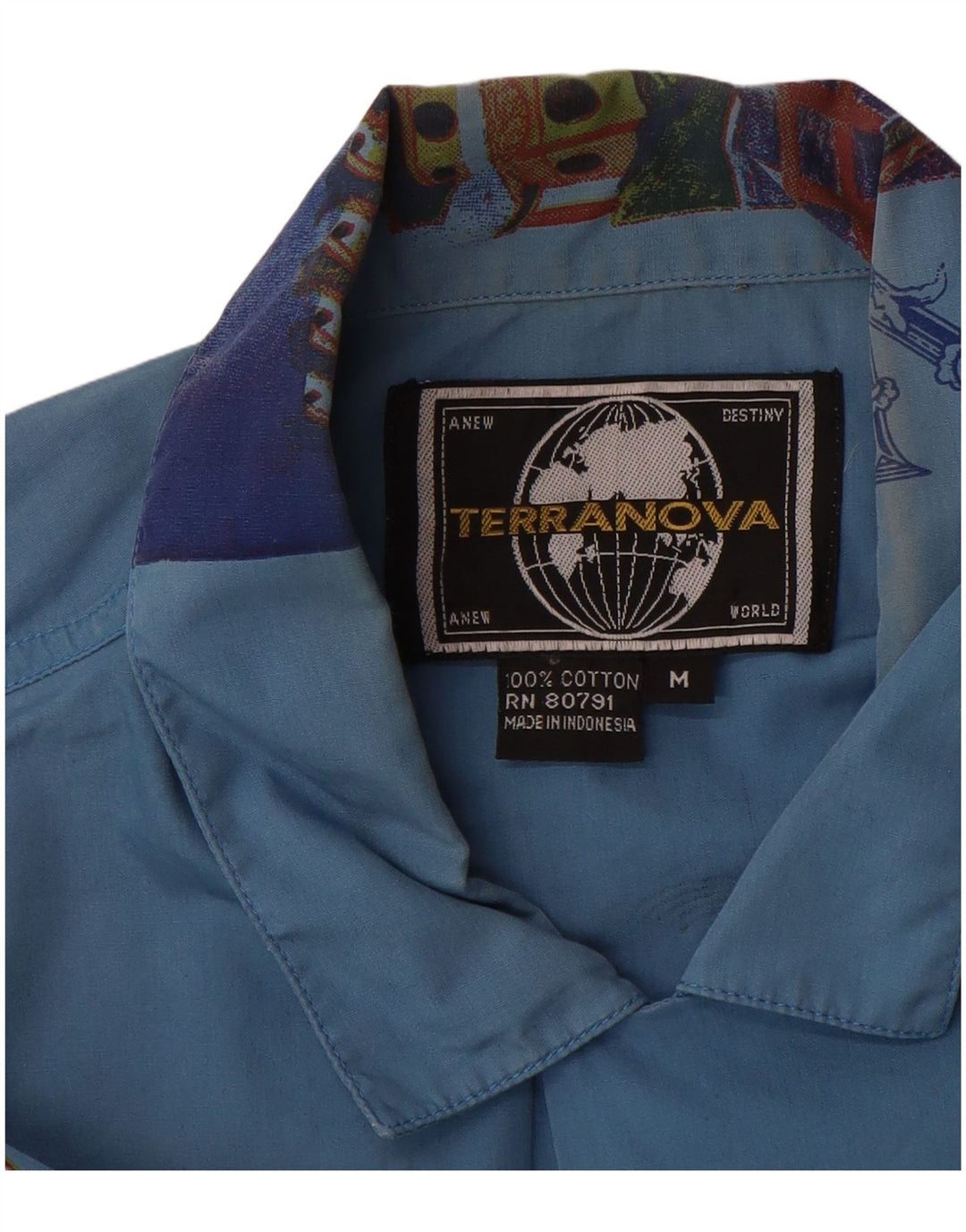 TERRANOVA muška grafička majica kratkih rukava Srednje plava Patchwork pamuk