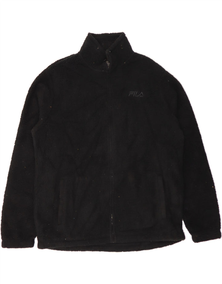 FILA Womens Fleece Jacket UK 20 2XL Black Polyester Vintage Fila and Second-Hand Fila from Messina Hembry 