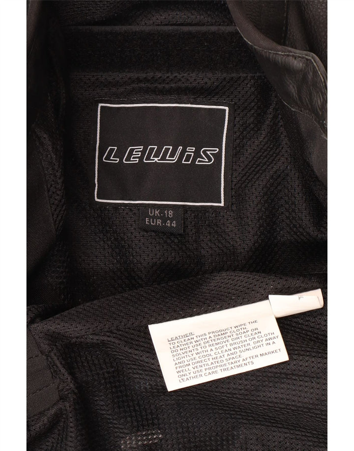 LEWIS ženska kožna biciklistička jakna UK 18 XL crna koža